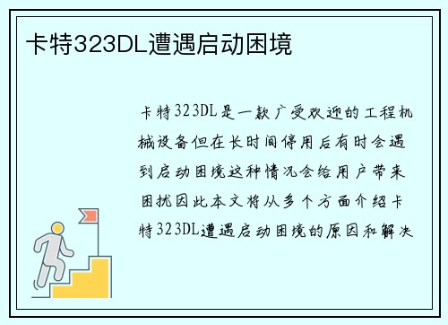 卡特323DL遭遇启动困境